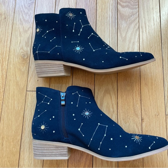 Navy Booties with Silver Constellation Detail - Picture 4 of 6